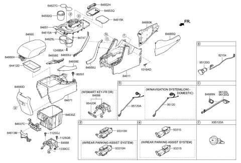 2015 Hyundai Santa Fe Sport Cover Assembly-Console Extension,RH Diagram for 84685-4Z000-NBC
