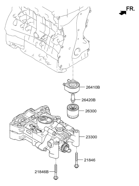 2015 Hyundai Santa Fe Sport Front Case & Oil Filter Diagram 1
