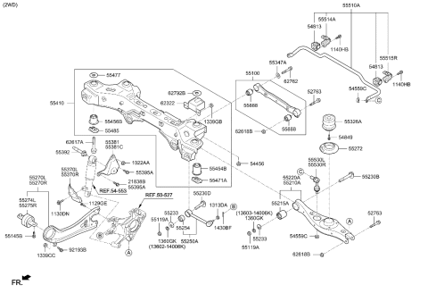 2015 Hyundai Santa Fe Sport Bolt-Washer Assembly Diagram for 55392-1U150