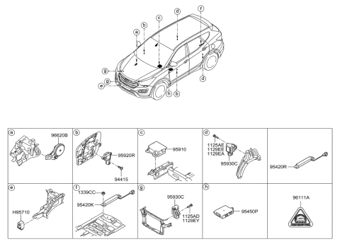 2014 Hyundai Santa Fe Sport Sensor Assembly-Pressure Side Impact Diagram for 95920-2W050
