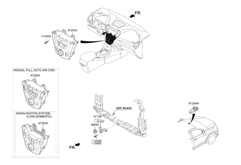 2014 Hyundai Santa Fe Sport Heater Control Assembly Diagram for 97250-4Z200-4X