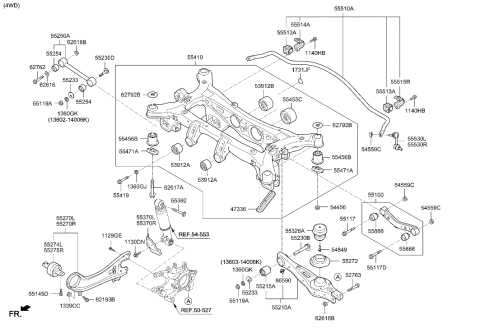 2015 Hyundai Santa Fe Sport Rear Suspension Control Arm Diagram 2