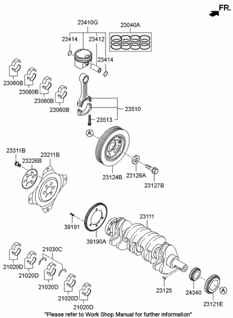 2013 Hyundai Santa Fe Sport Crankshaft & Piston Diagram 2