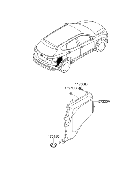 2014 Hyundai Santa Fe Sport Cover Assembly-Rear Air Conditioning BLANKING Diagram for 97995-2W500