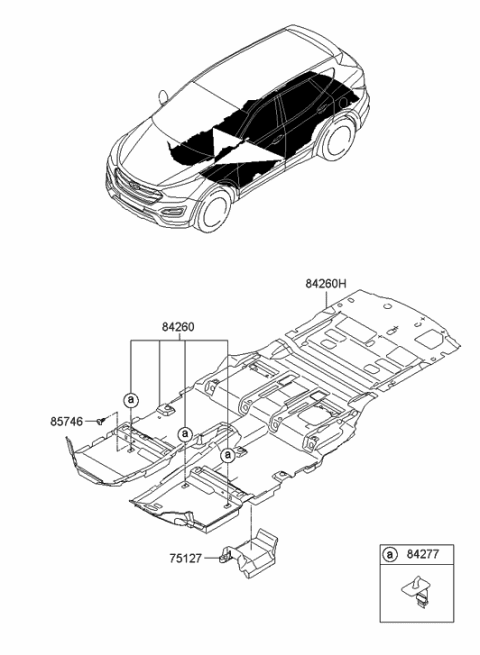2015 Hyundai Santa Fe Sport CARPET ASSY-FLOOR Diagram for 84260-4Z310-NBC