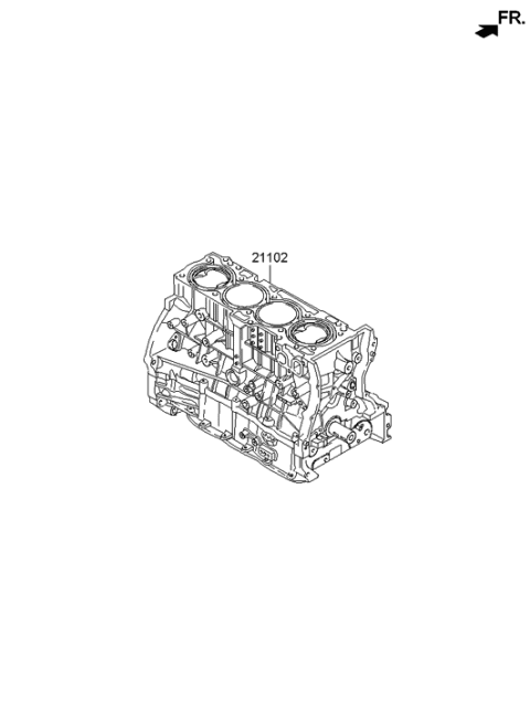 2014 Hyundai Santa Fe Sport Reman Short Engine Diagram for 21102-2GK03-BHRM