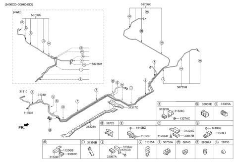 2013 Hyundai Santa Fe Sport Clip-LPG Tube Mounting Diagram for 33067-0W000