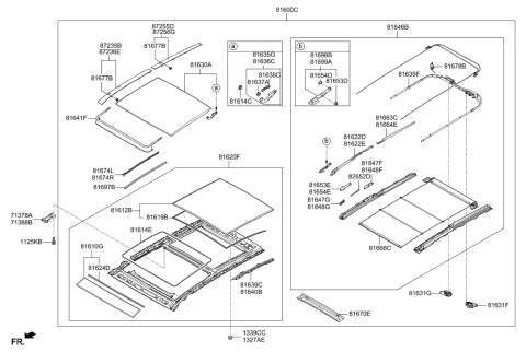 2014 Hyundai Santa Fe Sport Rail Assembly-PANORAMAROOF MECHANI Diagram for 81646-2W000-OM