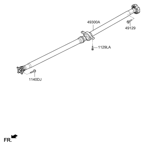 2014 Hyundai Santa Fe Sport Shaft Assembly-PROPELLER Diagram for 49300-2W100