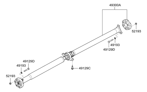 2014 Hyundai Genesis Shaft Assembly-PROPELLER Diagram for 49300-3M000
