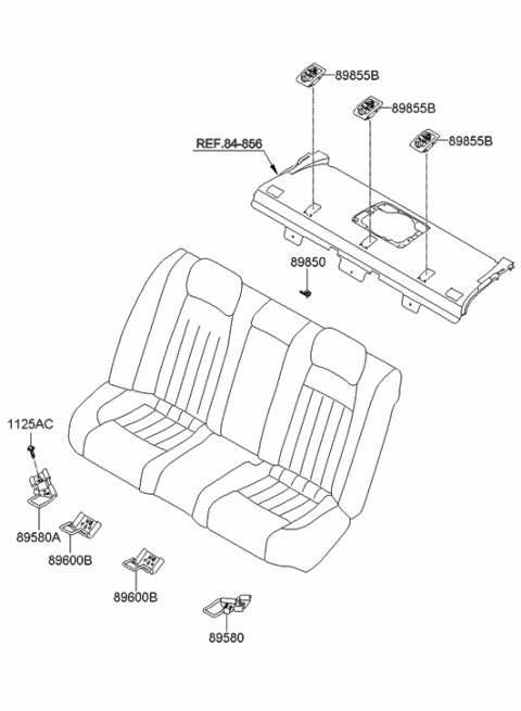2012 Hyundai Genesis Holder Assembly-Child Rest Hook Diagram for 89897-3M000-RY