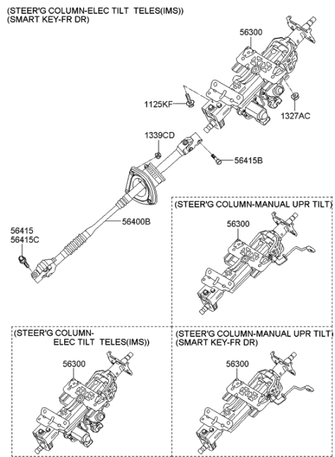 2011 Hyundai Genesis Steering Column & Shaft Diagram