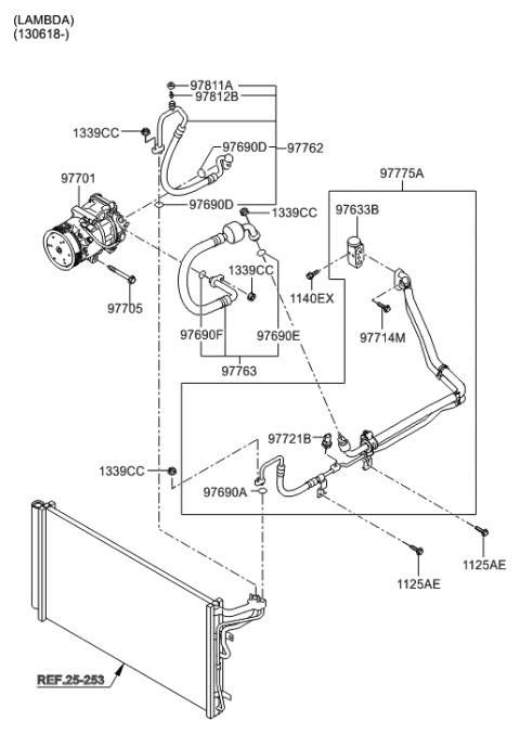 2010 Hyundai Genesis Hose-Cooler Line Suction Diagram for 97763-3M001