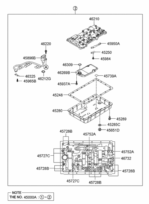 2010 Hyundai Genesis Gasket-Oil Pan Drain Plug Diagram for 45284-3C000