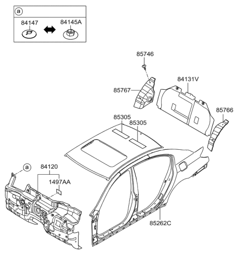 2014 Hyundai Genesis Isolation & Anti Pad Diagram 2