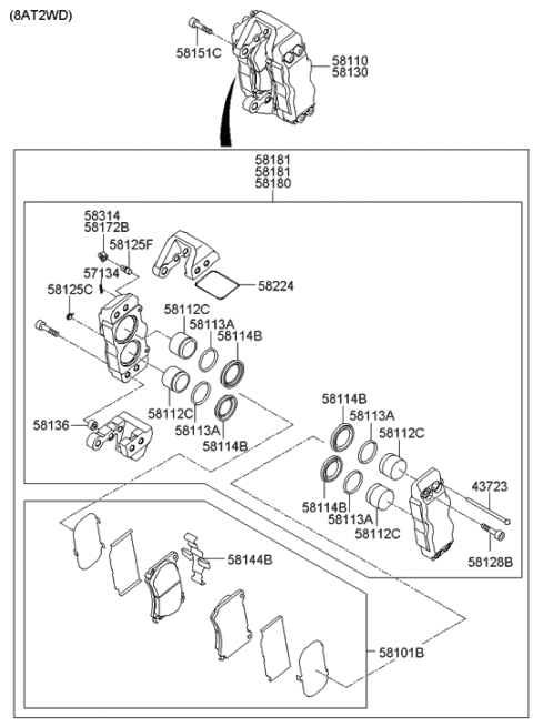 2008 Hyundai Genesis Front Axle & Brake Assy Diagram 3