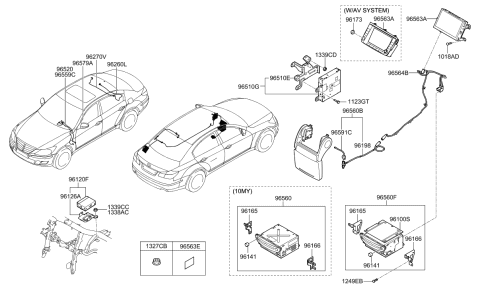 2014 Hyundai Genesis Cable Assembly-LVDS Main Diagram for 96591-3M000