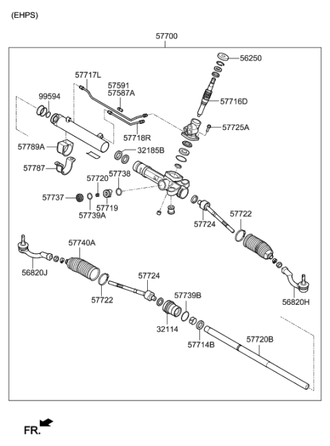 2009 Hyundai Genesis Clip-Tube Diagram for 57587-3M600
