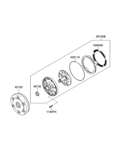 2008 Hyundai Genesis Ring-Snap Diagram for 45611-4F000