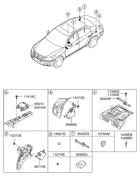 2011 Hyundai Genesis Unit Assembly-Back & Blind Diagram for 95770-3M100