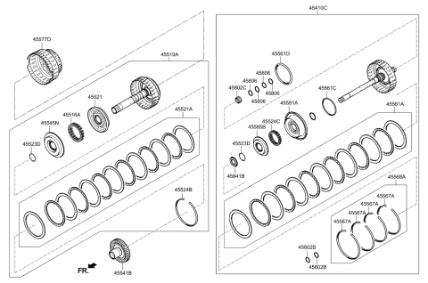 2010 Hyundai Genesis Snap Ring Diagram for 45511-4E000