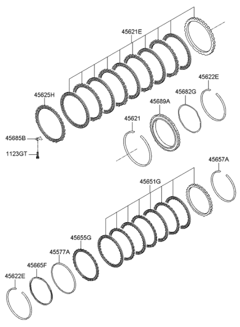 2008 Hyundai Genesis Snap Ring Diagram for 45657-4E000