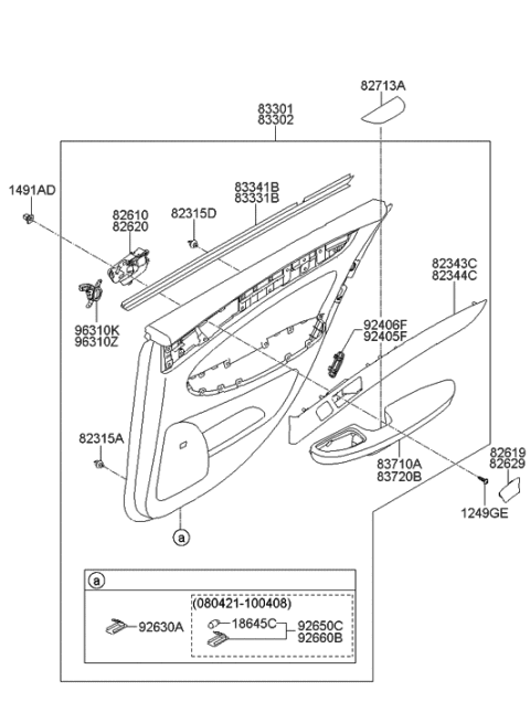 2014 Hyundai Genesis Lamp Assembly-Rear Door,LH Diagram for 92650-3M000