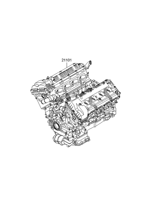 2009 Hyundai Genesis Discontinued Reman Engine Diagram for 101K1-3FU00-HRM