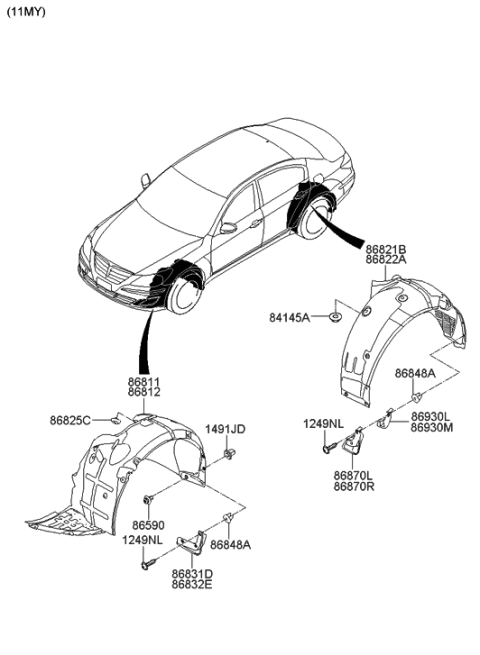 2014 Hyundai Genesis Wheel Gaurd Diagram 2