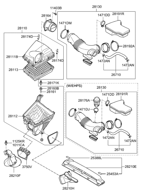 2010 Hyundai Genesis Air Cleaner Diagram 10
