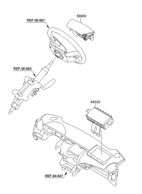 2009 Hyundai Sonata Module Assembly-Steering Wheel Air Bag Diagram for 56900-3Q200-HZ