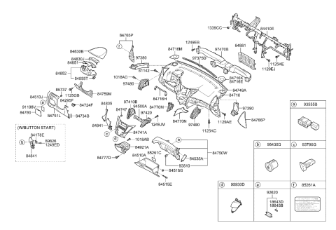 2010 Hyundai Sonata Crash Pad Assembly-Main Diagram for 84710-3Q000-AHZ