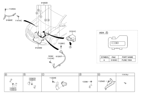 2012 Hyundai Sonata Wiring Assembly-Transmission Ground Diagram for 91860-3S120