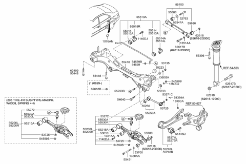 2011 Hyundai Sonata Arm Complete-Rear Lower,LH Diagram for 55210-3Q155