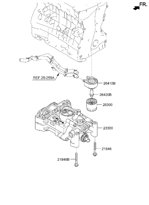 2012 Hyundai Sonata Front Case & Oil Filter Diagram 2