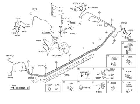 2011 Hyundai Sonata Clamp-Fuel Tube Diagram for 31324-3Q000
