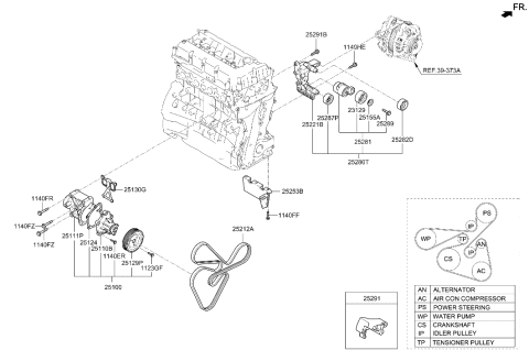 2009 Hyundai Sonata Pump Sub Assembly-Coolant Diagram for 25110-2G400