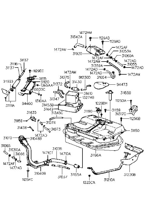 1999 Hyundai Accent Fuel Tank Diagram 3