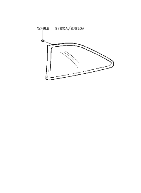 1994 Hyundai Accent Glass Assembly-Quarter Fixed,LH Diagram for 87810-22210