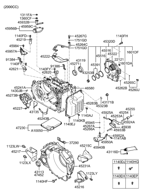 2009 Hyundai Tucson Auto Transmission Case Diagram 1