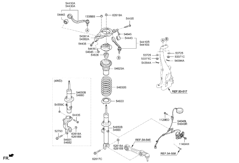 2020 Hyundai Genesis G90 Arm Complete-Upper,LH Diagram for 54400-D2000