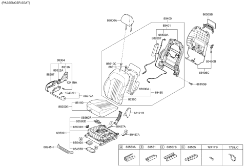 2020 Hyundai Genesis G90 Sab Module Assembly-Front,RH Diagram for 88920-D2500