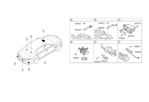 2021 Hyundai Genesis G90 Unit Assembly-Rear Corner Radar,RH Diagram for 99150-D2000