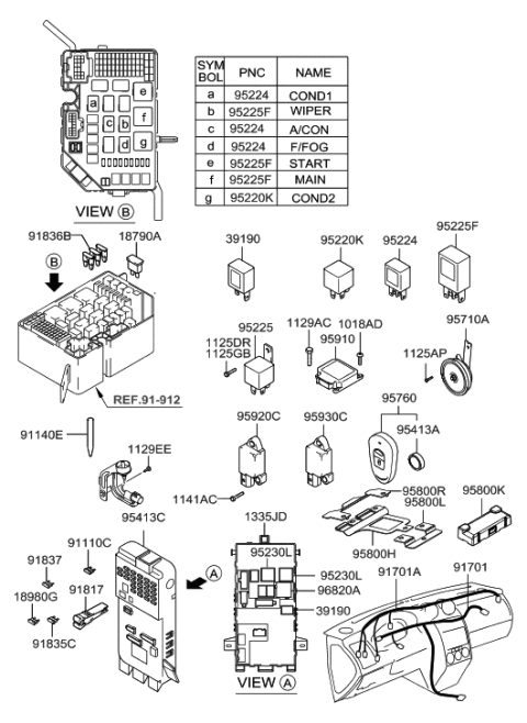 2008 Hyundai Tiburon Relay & Module Diagram