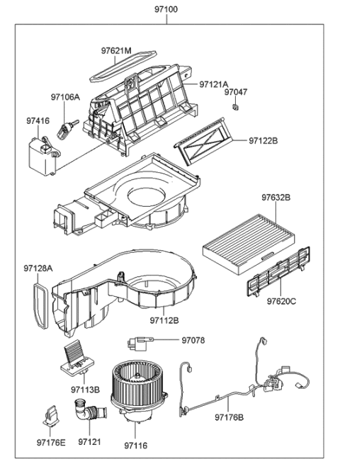 2007 Hyundai Tiburon Wiring Assembly-Blower Diagram for 97191-2C000