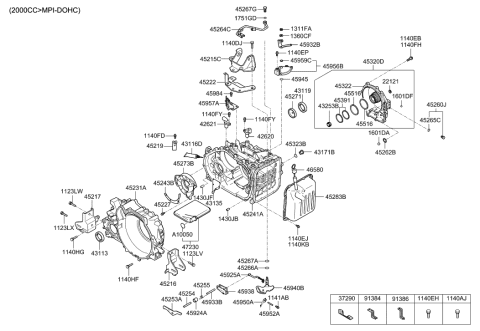 2007 Hyundai Tiburon Auto Transmission Case Diagram 1
