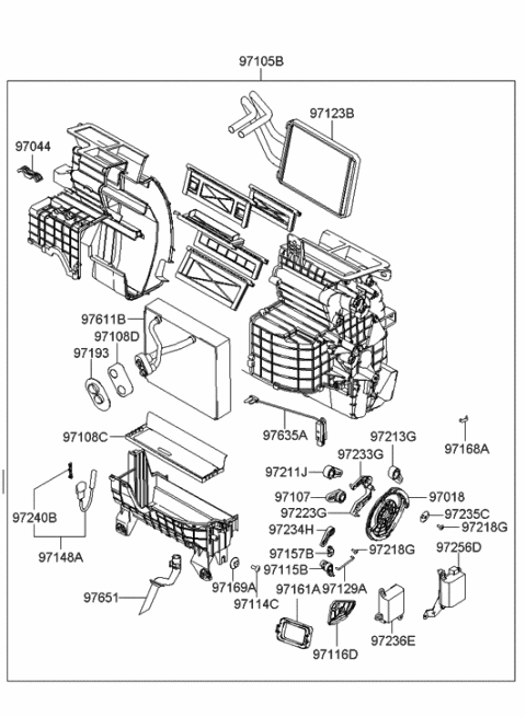 2006 Hyundai Tiburon Insulation-Heater Lower Diagram for 97189-2D000