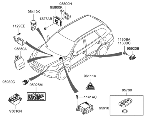 2006 Hyundai Santa Fe Relay & Module Diagram 1