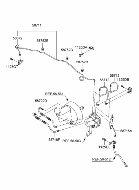 2006 Hyundai Santa Fe Brake Fluid Line Diagram