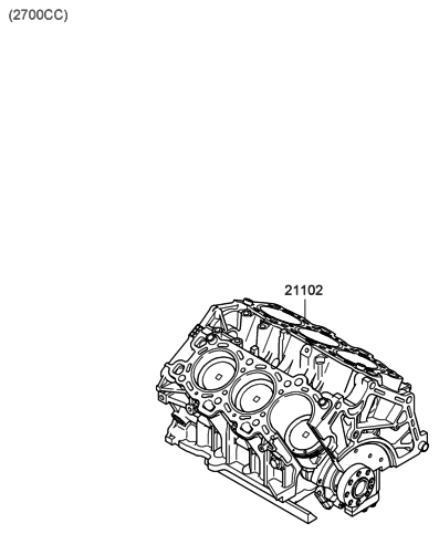 2006 Hyundai Santa Fe Engine Assembly-Short Diagram for 21102-3EA00